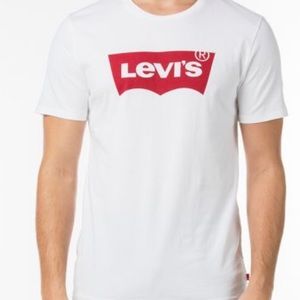 White levis shirt unisex (red &white size M)